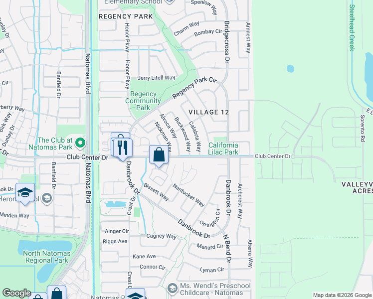 map of restaurants, bars, coffee shops, grocery stores, and more near 5323 Alvoca Way in Sacramento
