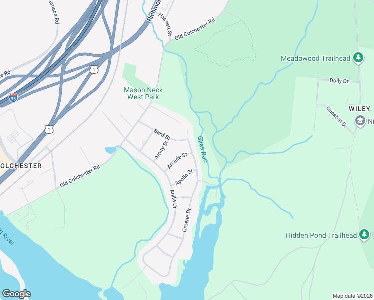 map of restaurants, bars, coffee shops, grocery stores, and more near 10522 Greene Drive in Lorton