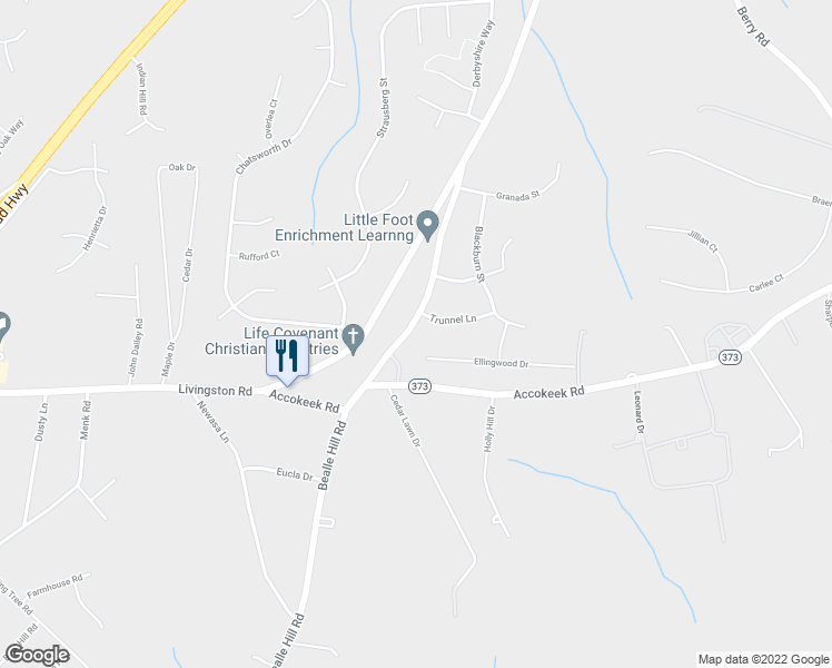 map of restaurants, bars, coffee shops, grocery stores, and more near 15602 Bealle Hill Road in Accokeek