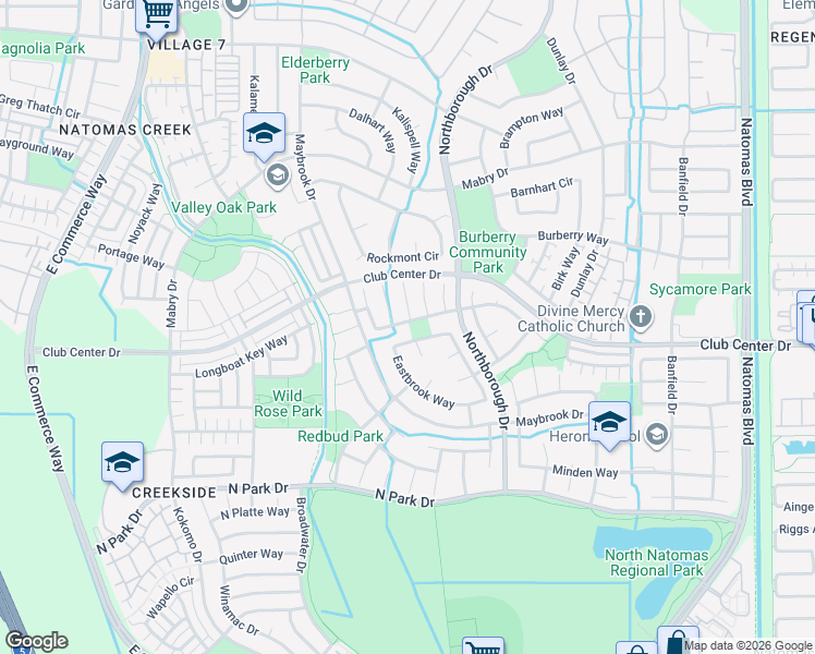 map of restaurants, bars, coffee shops, grocery stores, and more near 2560 Serenata Way in Sacramento