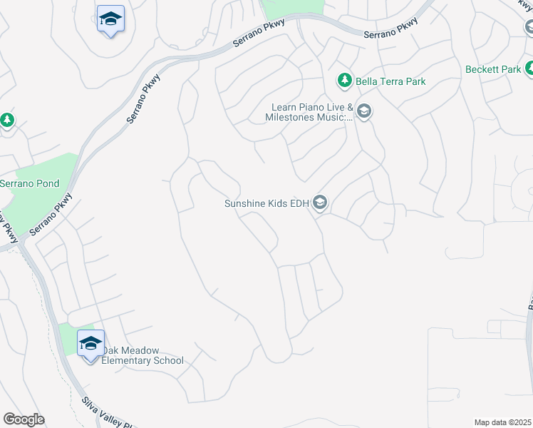 map of restaurants, bars, coffee shops, grocery stores, and more near 5035 Tesoro Way in El Dorado Hills