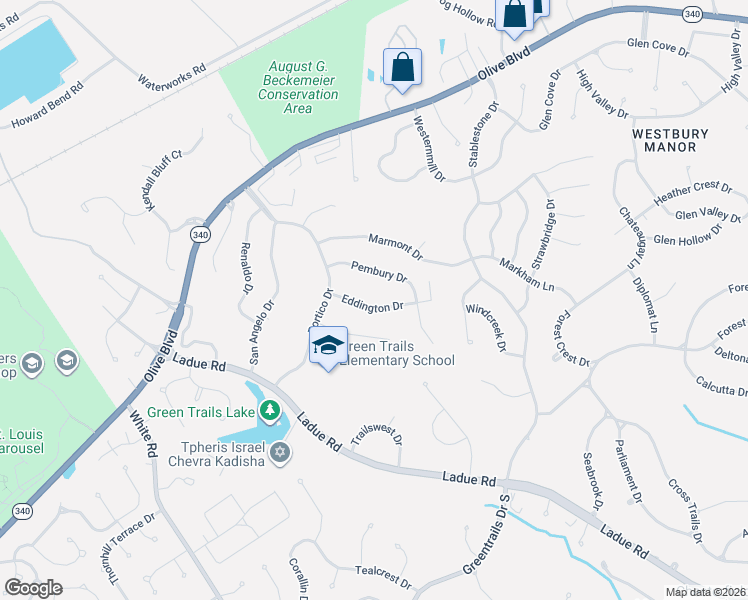 map of restaurants, bars, coffee shops, grocery stores, and more near 14477 Eddington Drive in Chesterfield