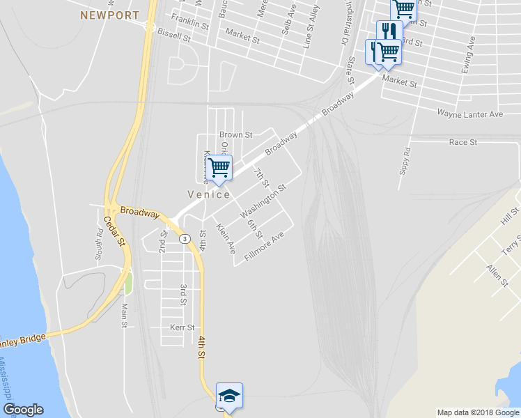 map of restaurants, bars, coffee shops, grocery stores, and more near 620 Washington Street in Venice