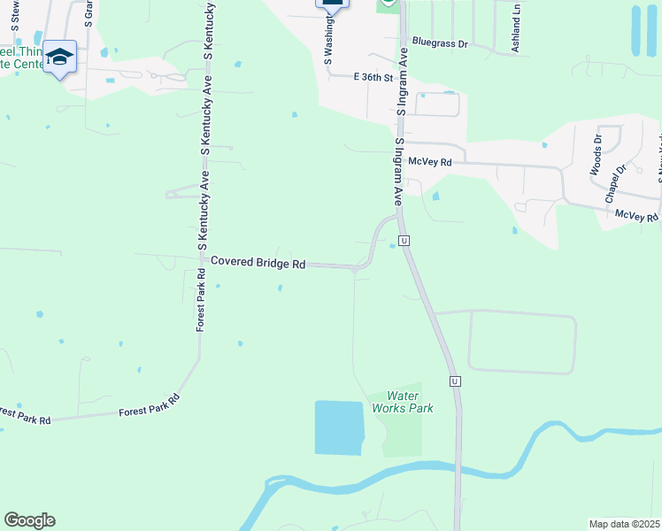 map of restaurants, bars, coffee shops, grocery stores, and more near Covered Bridge Road in Sedalia