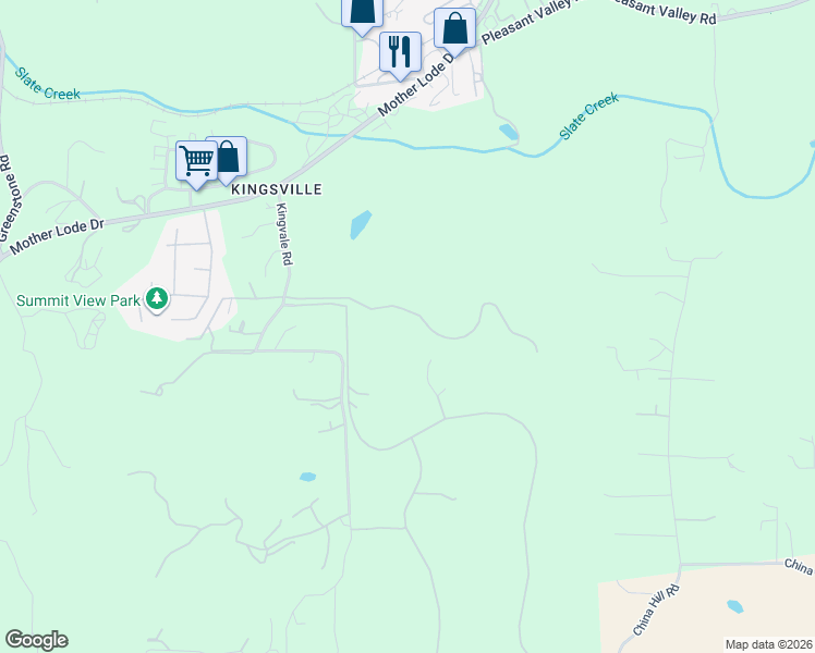 map of restaurants, bars, coffee shops, grocery stores, and more near 3081 Gold Country Drive in El Dorado County