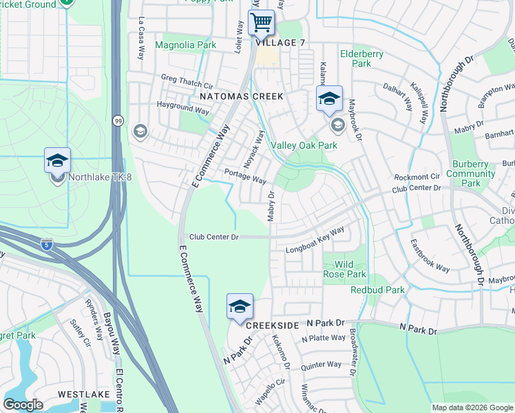 map of restaurants, bars, coffee shops, grocery stores, and more near 3130 Sandpiper Way in Sacramento