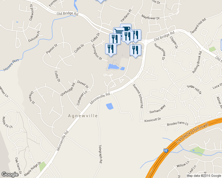 map of restaurants, bars, coffee shops, grocery stores, and more near 2293 Wheel Cog Place in Woodbridge