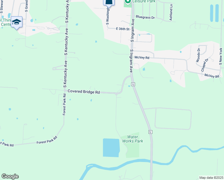 map of restaurants, bars, coffee shops, grocery stores, and more near Covered Bridge Road in Sedalia
