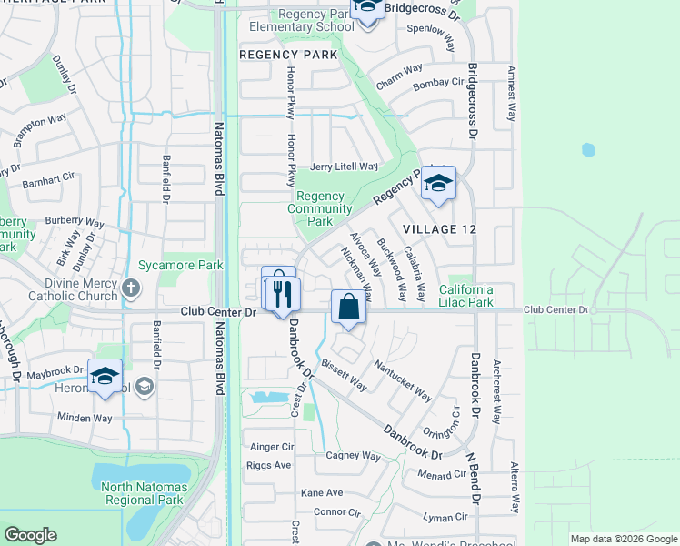 map of restaurants, bars, coffee shops, grocery stores, and more near 5329 Hartona Way in Sacramento