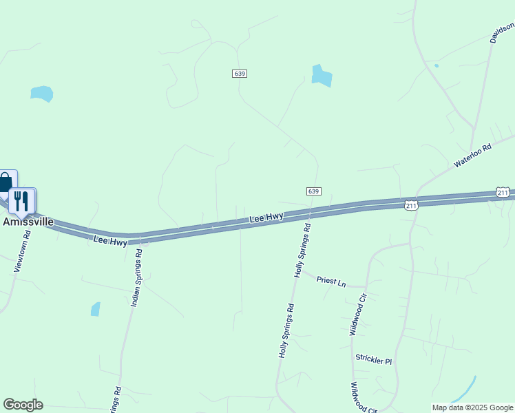 map of restaurants, bars, coffee shops, grocery stores, and more near 14951 Lee Highway in Amissville