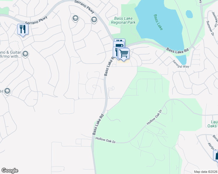 map of restaurants, bars, coffee shops, grocery stores, and more near 4040 Hawk View Road in Rescue