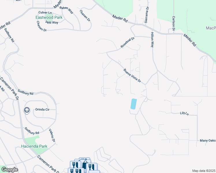 map of restaurants, bars, coffee shops, grocery stores, and more near 3589 Jackie Lane in Shingle Springs