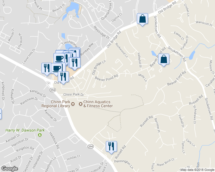 map of restaurants, bars, coffee shops, grocery stores, and more near 12990 Augustus Court in Woodbridge