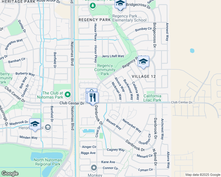 map of restaurants, bars, coffee shops, grocery stores, and more near 1823 Spaletta Way in Sacramento