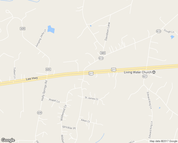 map of restaurants, bars, coffee shops, grocery stores, and more near Lee Highway in Amissville