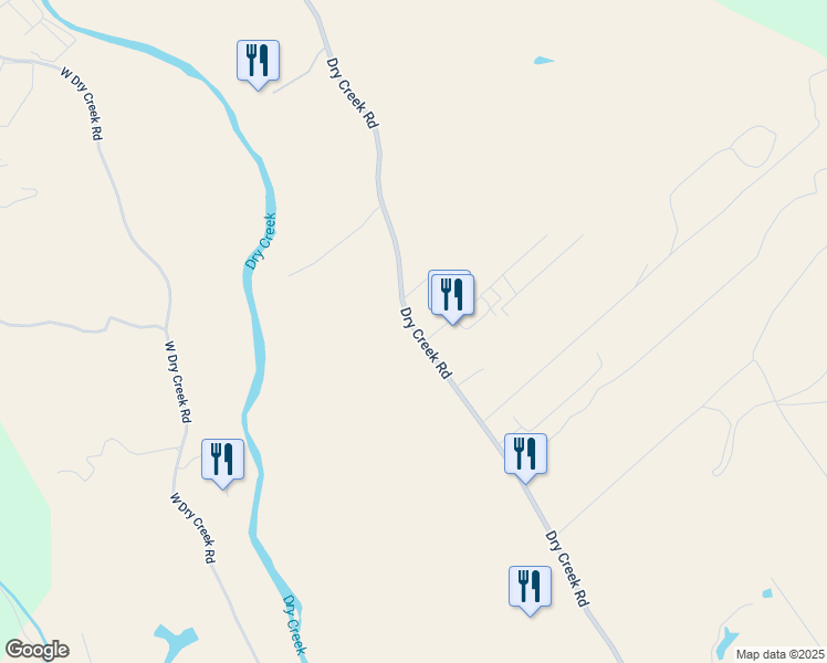 map of restaurants, bars, coffee shops, grocery stores, and more near 4918 Dry Creek Rd in Healdsburg