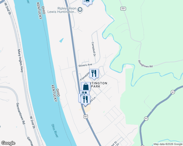 map of restaurants, bars, coffee shops, grocery stores, and more near 1785 Friendship Road in Aberdeen