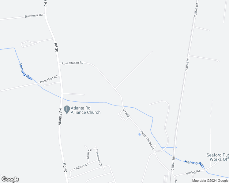 map of restaurants, bars, coffee shops, grocery stores, and more near 23036 Ross Station Road in Seaford