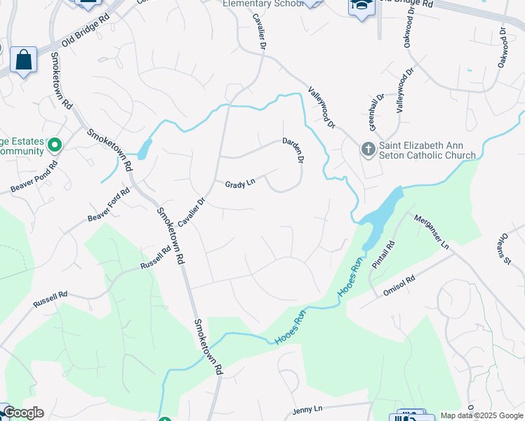 map of restaurants, bars, coffee shops, grocery stores, and more near 12587 McIntire Drive in Woodbridge