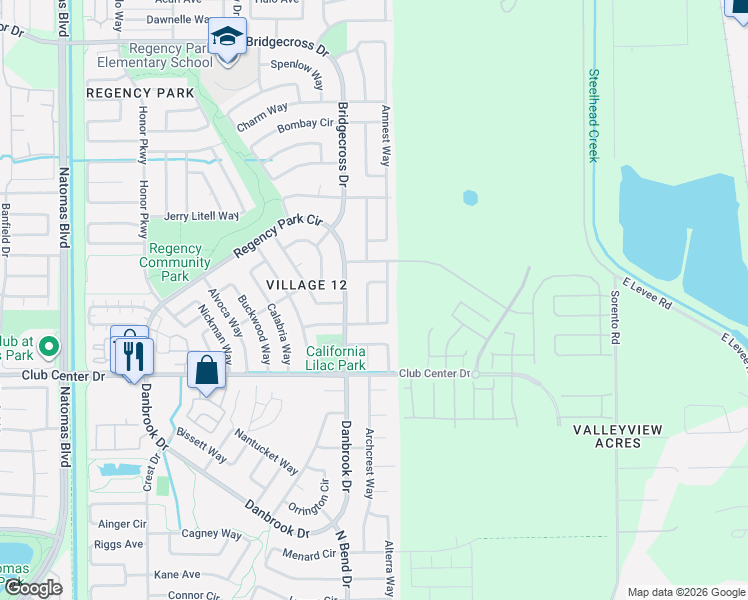 map of restaurants, bars, coffee shops, grocery stores, and more near 1457 Dreamy Way in Sacramento