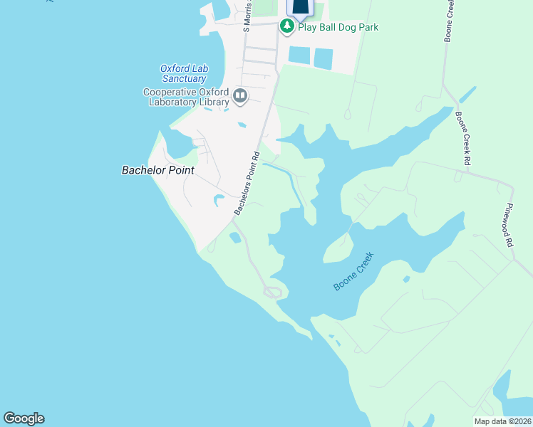 map of restaurants, bars, coffee shops, grocery stores, and more near 4491 Bachelors Point Rd in Oxford