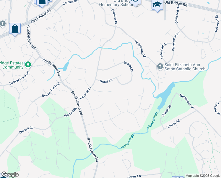 map of restaurants, bars, coffee shops, grocery stores, and more near 12583 McIntire Drive in Woodbridge