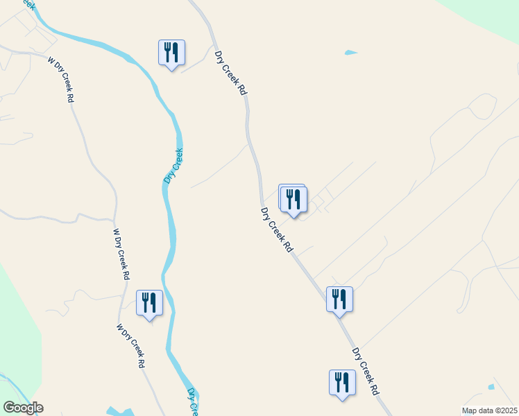 map of restaurants, bars, coffee shops, grocery stores, and more near 4918 Dry Creek Road in Healdsburg