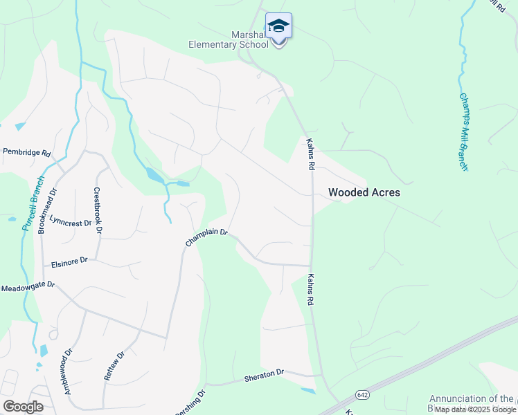 map of restaurants, bars, coffee shops, grocery stores, and more near 7436 Goshen Court in Manassas