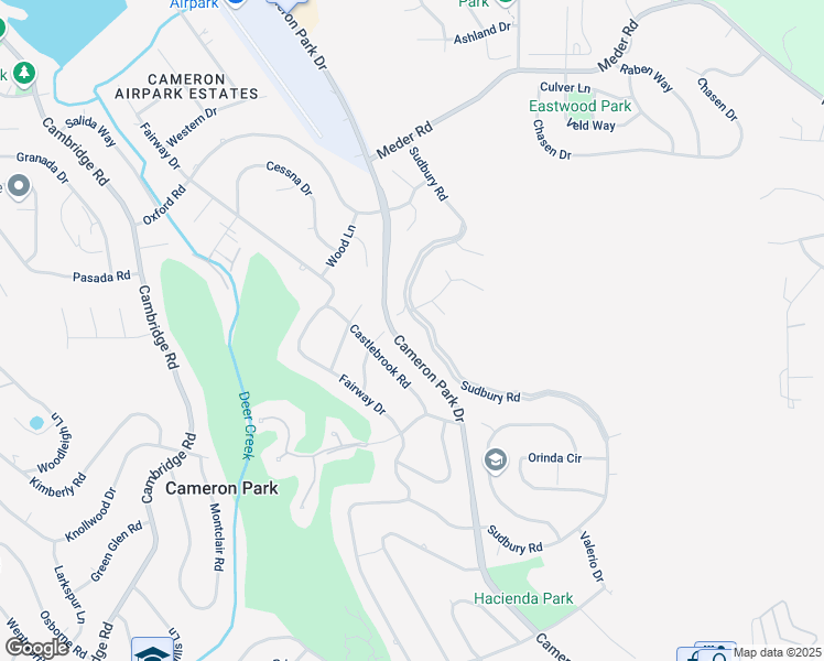 map of restaurants, bars, coffee shops, grocery stores, and more near 3276 Sudbury Road in Cameron Park
