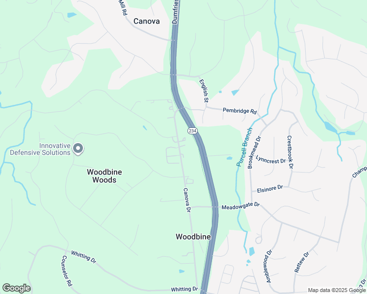 map of restaurants, bars, coffee shops, grocery stores, and more near 12913 Canova Drive in Manassas