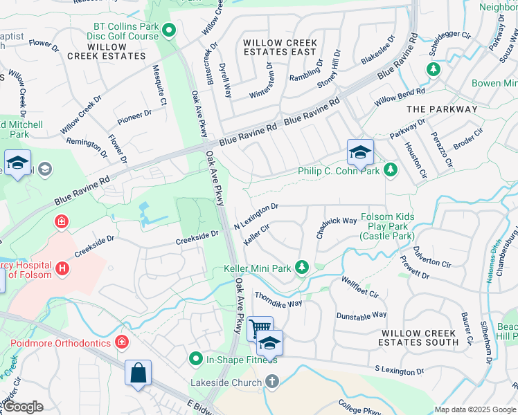 map of restaurants, bars, coffee shops, grocery stores, and more near 100 Wrentham Street in Folsom
