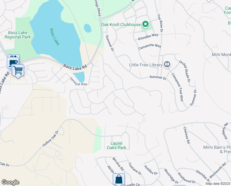 map of restaurants, bars, coffee shops, grocery stores, and more near 3024 Bridlewood Drive in El Dorado Hills