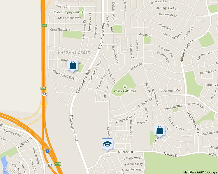 map of restaurants, bars, coffee shops, grocery stores, and more near 5284 Glimmer Way in Sacramento
