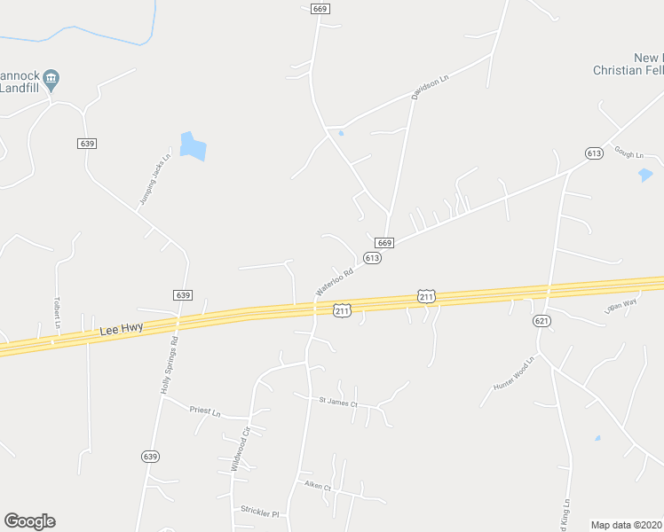 map of restaurants, bars, coffee shops, grocery stores, and more near Pond Lane in Amissville