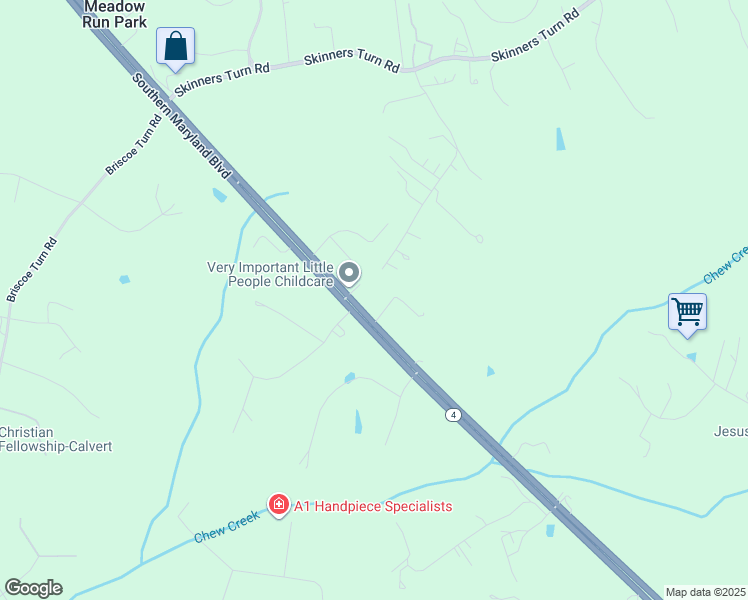 map of restaurants, bars, coffee shops, grocery stores, and more near 910 Busters Lane in Owings