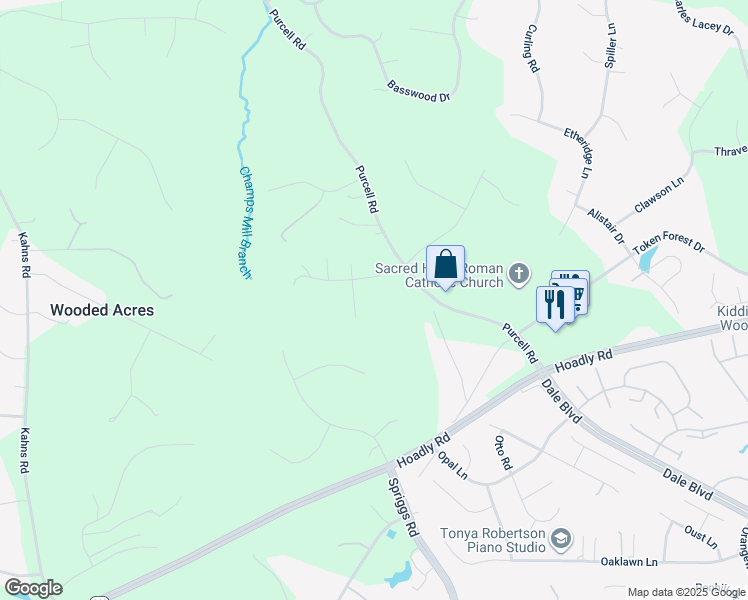 map of restaurants, bars, coffee shops, grocery stores, and more near 12905 Eleanor Court in Manassas