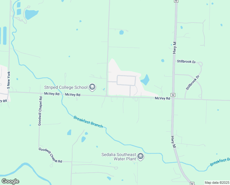 map of restaurants, bars, coffee shops, grocery stores, and more near 2645-2803 McVey Road in Sedalia