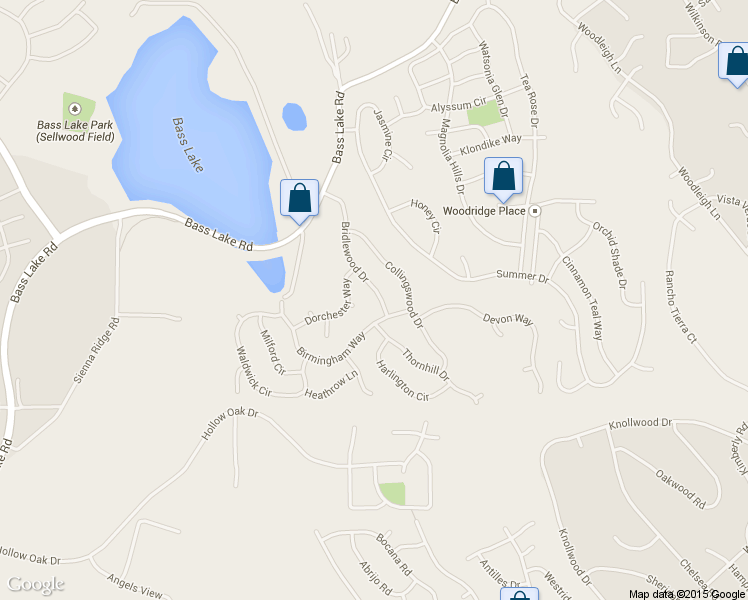 map of restaurants, bars, coffee shops, grocery stores, and more near 3024 Bridlewood Drive in El Dorado Hills