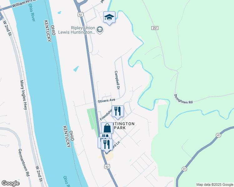 map of restaurants, bars, coffee shops, grocery stores, and more near 1855 Campbell Drive in Aberdeen