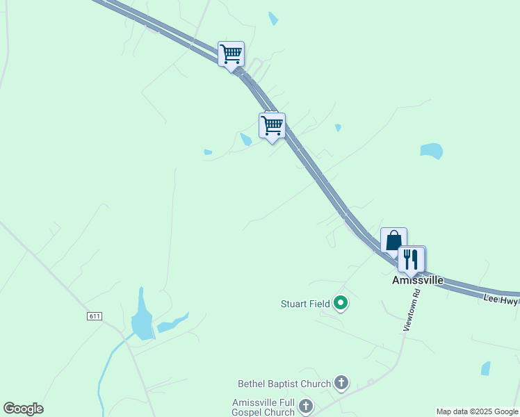 map of restaurants, bars, coffee shops, grocery stores, and more near 54 Poling Lane in Viewtown