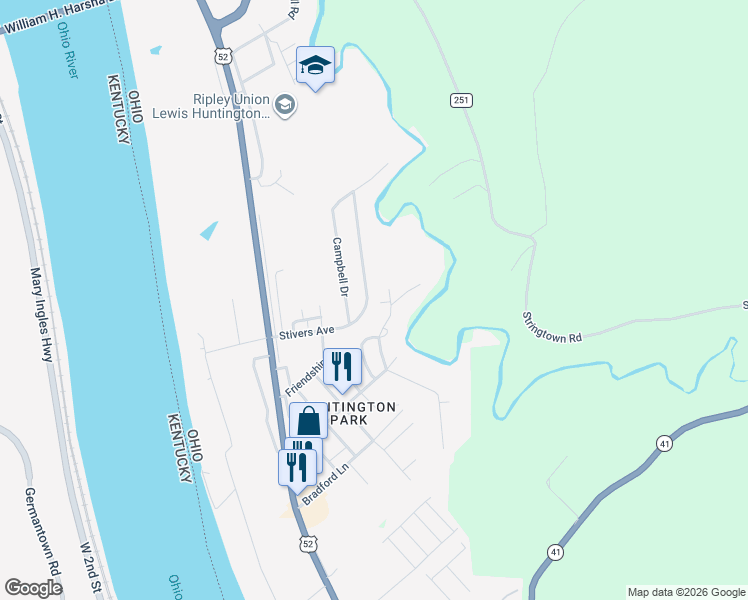 map of restaurants, bars, coffee shops, grocery stores, and more near 1979 Stivers Road in Aberdeen