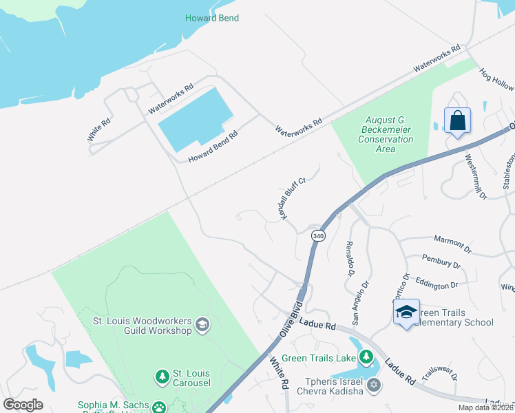 map of restaurants, bars, coffee shops, grocery stores, and more near 14622 Kendall Ridge Drive in Chesterfield