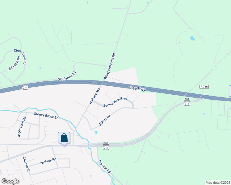 map of restaurants, bars, coffee shops, grocery stores, and more near 5 Brown Court in Luray