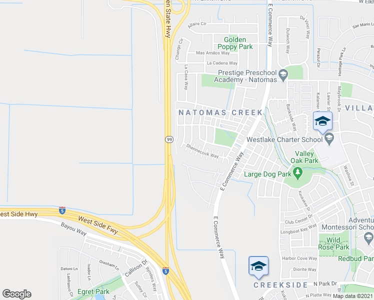 map of restaurants, bars, coffee shops, grocery stores, and more near 9 Carova Beach Place in Sacramento