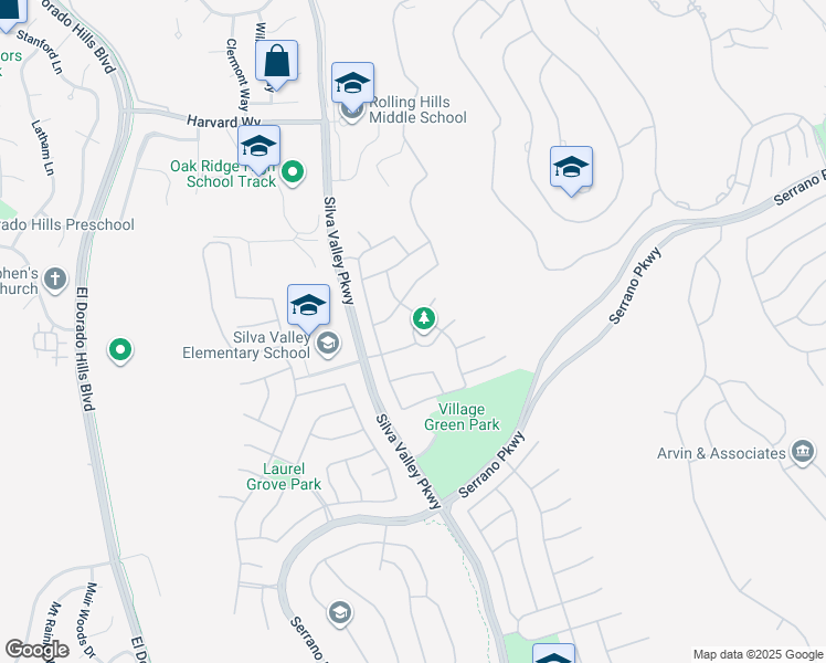 map of restaurants, bars, coffee shops, grocery stores, and more near 3426 Cabrito Drive in Folsom