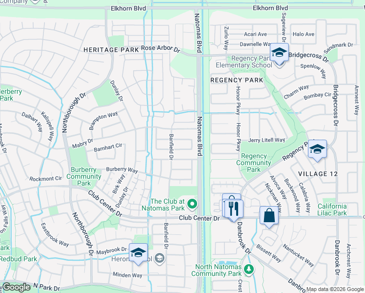 map of restaurants, bars, coffee shops, grocery stores, and more near 321 Mahonia Circle in Sacramento
