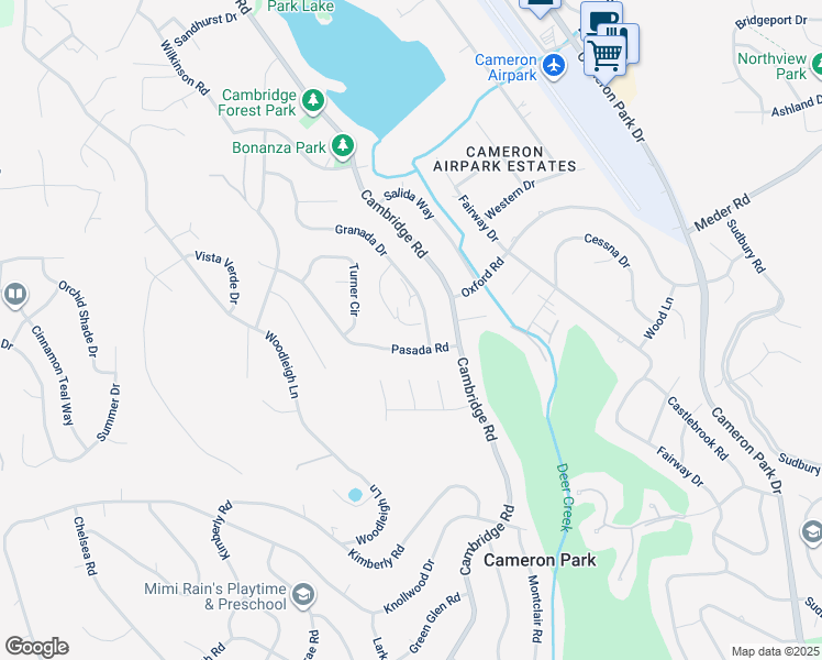 map of restaurants, bars, coffee shops, grocery stores, and more near 3040 Granada Court in Cameron Park