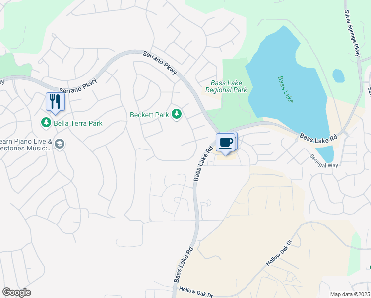 map of restaurants, bars, coffee shops, grocery stores, and more near 508 San Marco Place in El Dorado Hills
