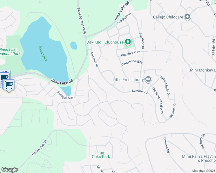 map of restaurants, bars, coffee shops, grocery stores, and more near 2126 Summer Drive in El Dorado Hills