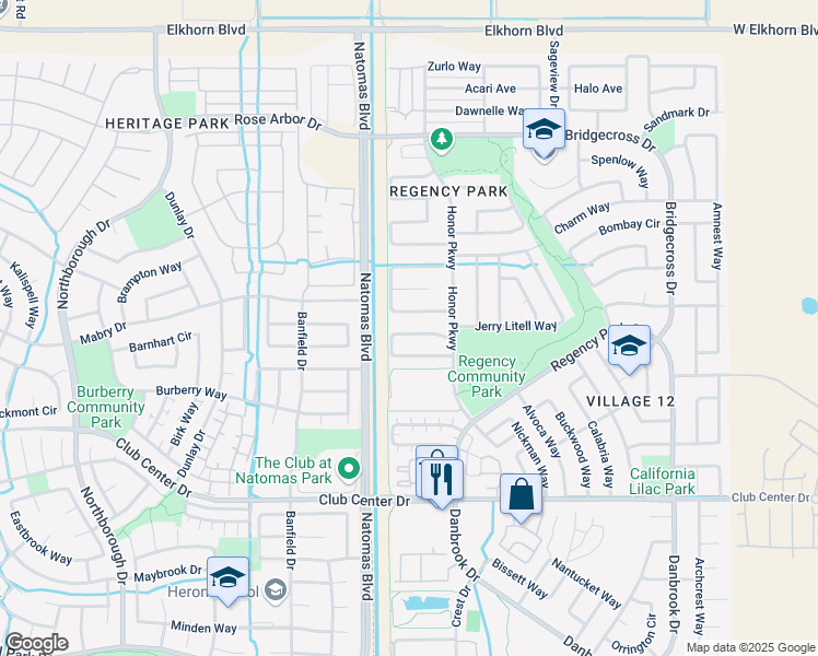 map of restaurants, bars, coffee shops, grocery stores, and more near 271 Bill Bean Circle in Sacramento